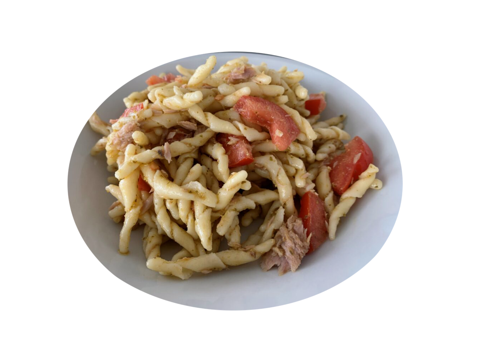 Trofie fredde tonno pomodorini e pesto