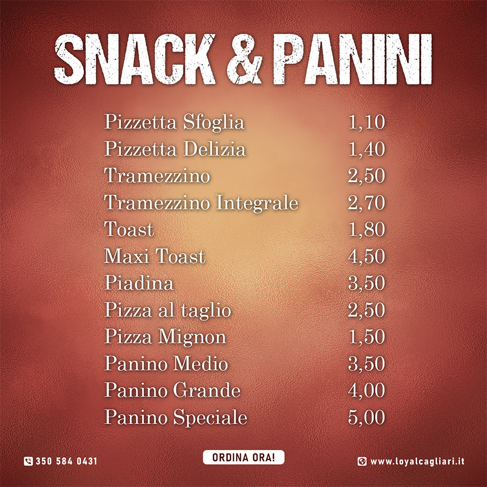 Delivery Loyal Snack Panini