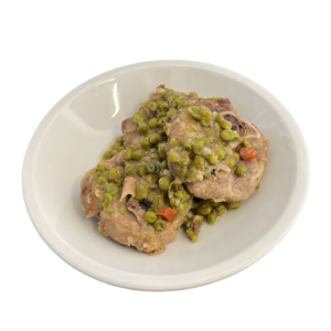 Ossobuco maiale con piselli